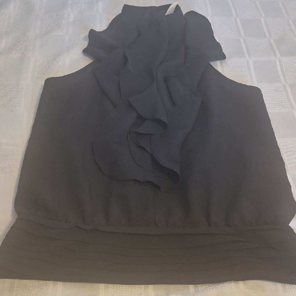 Adiva Black Ruffled Halter Top - Picture 12 of 16